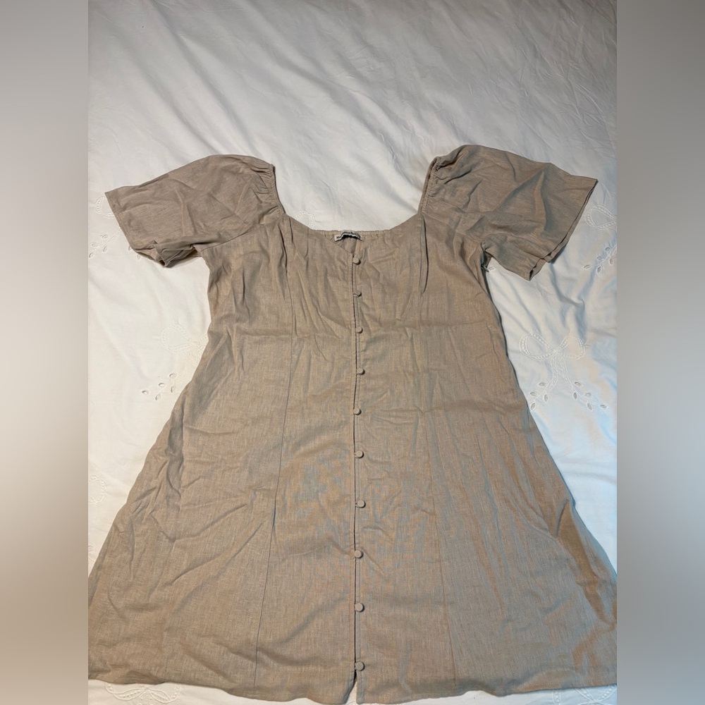 Abercrombie and Fitch Tan Button-Down Dress